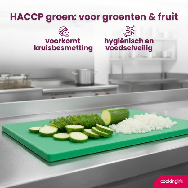 Planche à découper Cookinglife HACCP Verte 45 x 30 cm - pour légumes & fruits