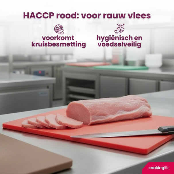 Planche à découper Cookinglife HACCP Rouge 45 x 30 cm - pour viande
