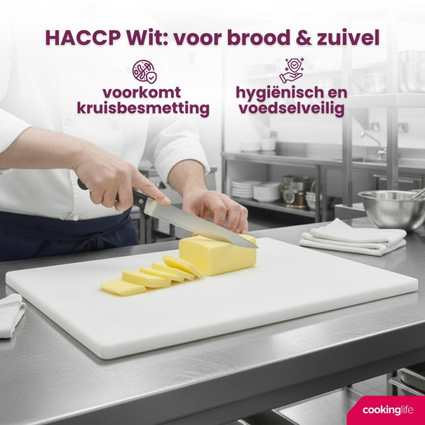 Planche à découper Cookinglife HACCP Blanche 45 x 30 cm - pour produits laitiers & pain
