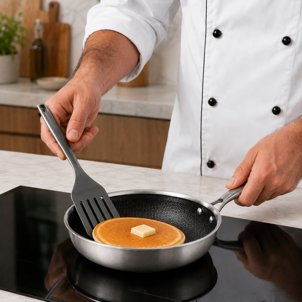 Poêle à Frire Cookinglife HexaCook Hybride ø 20 cm - ANTI-ADHÉSIF - compatible avec toutes les sources de chaleur - revêtement anti-adhésif en céramique