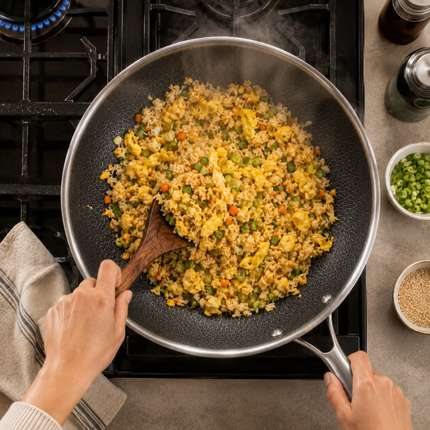 Poêle à Frire Cookinglife HexaCook Hybride ø 28 cm - ANTI-ADHÉSIF - convient à toutes les sources de chaleur - revêtement antiadhésif en céramique