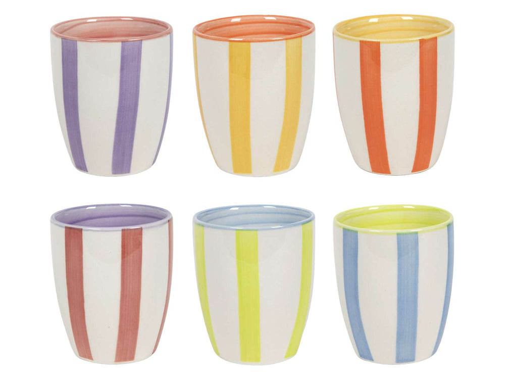 Ensemble de vaisselle Cookinglife Summer Vibes 24 pièces / 6 personnes - 6 assiettes à dîner, 6 assiettes à petit-déjeuner, 6 bols et 6 mugs