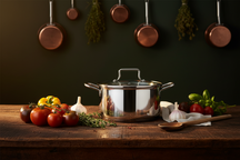 Batterie de cuisine Cookinglife Essential Steel 6 pièces - Inox - Casserole ø 16, 18, 20 cm & Casserole ø 16 cm + Poêle Superior ø 24 & 28 cm - compatible avec toutes les sources de chaleur