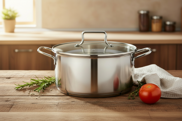Batterie de cuisine Cookinglife Essential Steel 6 pièces - Inox - Casserole ø 16, 18, 20 cm & Casserole ø 16 cm + Poêle Superior ø 24 & 28 cm - compatible avec toutes les sources de chaleur