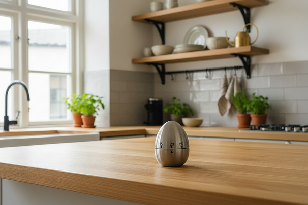 Minuteur de cuisine Cookinglife - Minuteur à oeuf - en acier inoxydable - 80 mm
