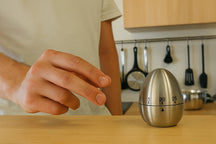 Minuteur de cuisine Cookinglife - Minuteur à oeuf - en acier inoxydable - 80 mm