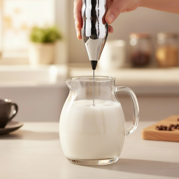 Mousseur à lait Cookinglife - Manuel - en chrome - 20 cm - 1 pièce