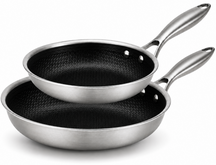 Batterie de cuisine Poêle Cookinglife HexaCook Hybride 2 pièces - ø 24 & 28 cm - ANTI-ADHÉSIF - compatible avec toutes les sources de chaleur - revêtement antiadhésif en céramique