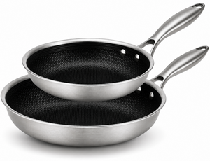 Batterie de cuisine Poêle Cookinglife HexaCook Hybride 2 pièces - ø 24 & 28 cm - ANTI-ADHÉSIF - compatible avec toutes les sources de chaleur - revêtement antiadhésif en céramique