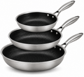 Batterie de cuisine Poêle Cookinglife HexaCook Hybride 3 pièces - ø 20, 24 & 28 cm - ANTI-ADHÉSIF - compatible avec toutes les sources de chaleur - revêtement antiadhésif en céramique