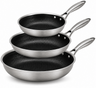 Batterie de cuisine Poêle Cookinglife HexaCook Hybride 3 pièces - ø 20, 24 & 28 cm - ANTI-ADHÉSIF - compatible avec toutes les sources de chaleur - revêtement antiadhésif en céramique