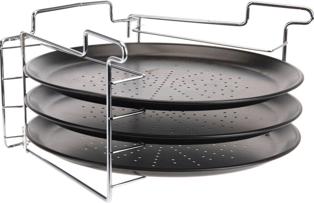Ensemble de plaques à pizza Cookinglife - en métal - Ø 32 cm - 4 pièces
