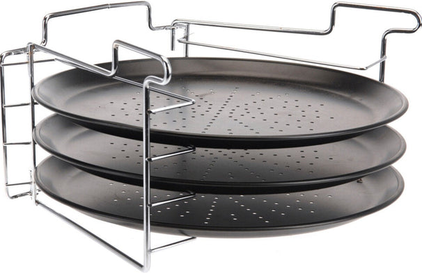 Ensemble de plaques à pizza Cookinglife - en métal - Ø 32 cm - 4 pièces