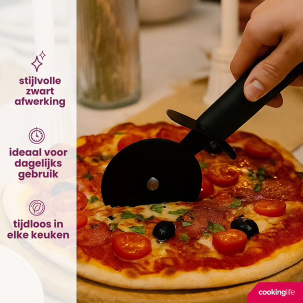 Cookinglife Coupe-pizza Noir 22 cm
