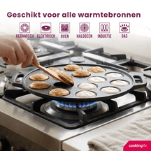 Poêle à poffertjes Cookinglife - en fonte - émaillée - Ø 24 cm