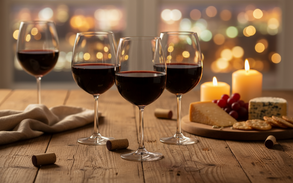 Cookinglife Verres à vin 580 ml - Set de 4 - Design verre - Solide - Vin rouge