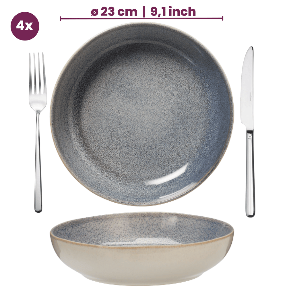 Set d'assiettes Cookinglife - Assiettes à pâtes - Serene - Ø23 cm - 4 pièces