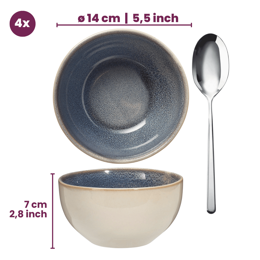 Ensemble de vaisselle Cookinglife - Serviesset 4 personnes - Serene - 12 pièces