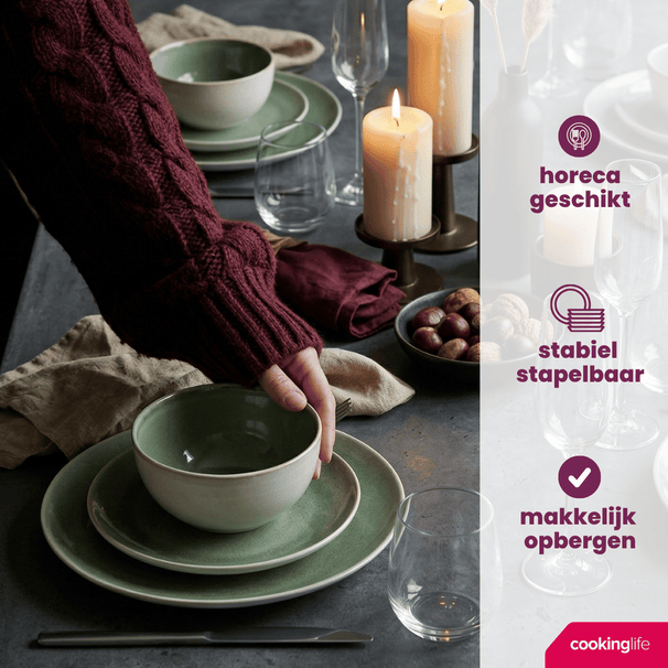 Set d'assiettes Cookinglife - Assiette à dessert - Serene - 20 cm - 4 pièces