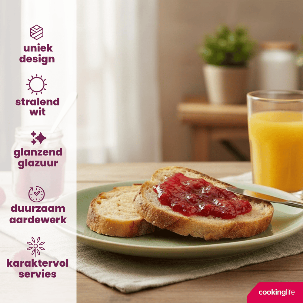 Set d'assiettes Cookinglife - Assiette à dessert - Serene - 20 cm - 4 pièces
