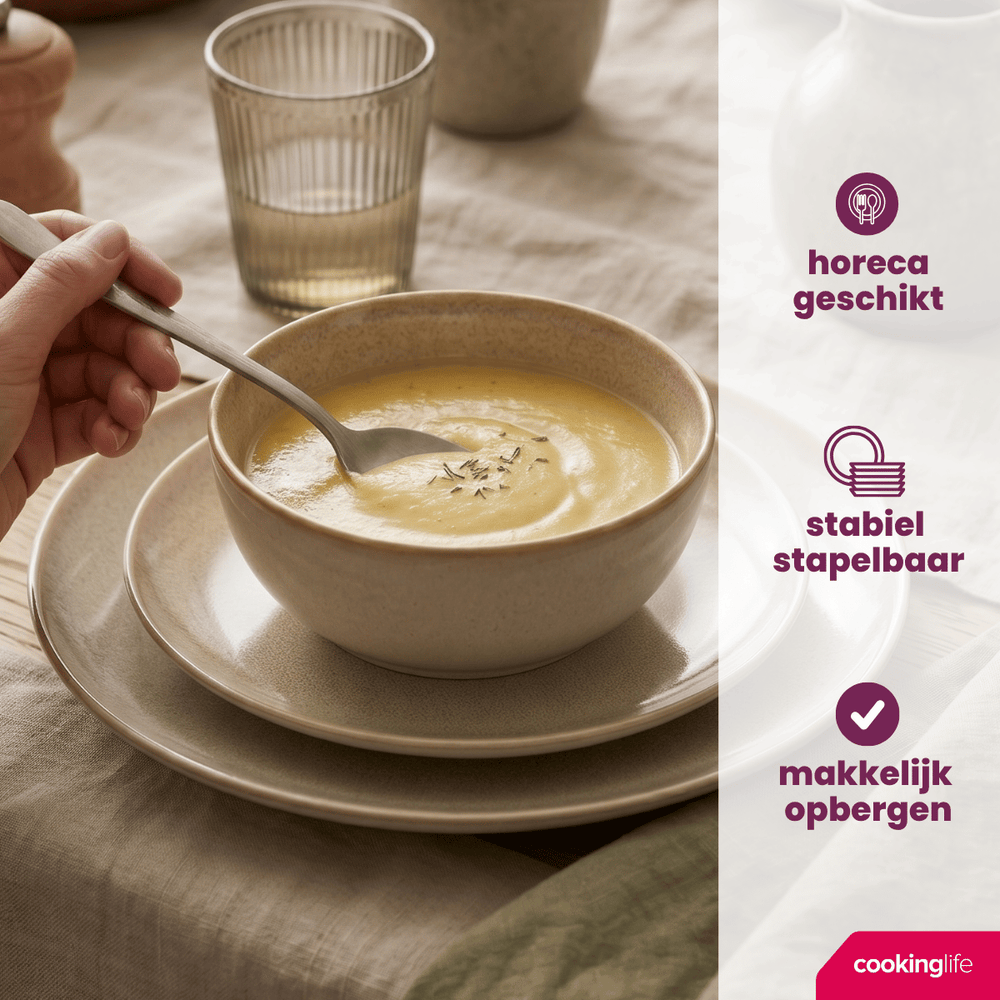 Bols à soupe Cookinglife Serene Sand ø 14 cm - Faïence - 4 pieces