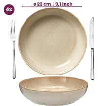 Set d'assiettes creuses Cookinglife - Assiettes a pâtes - Serene - 23 cm