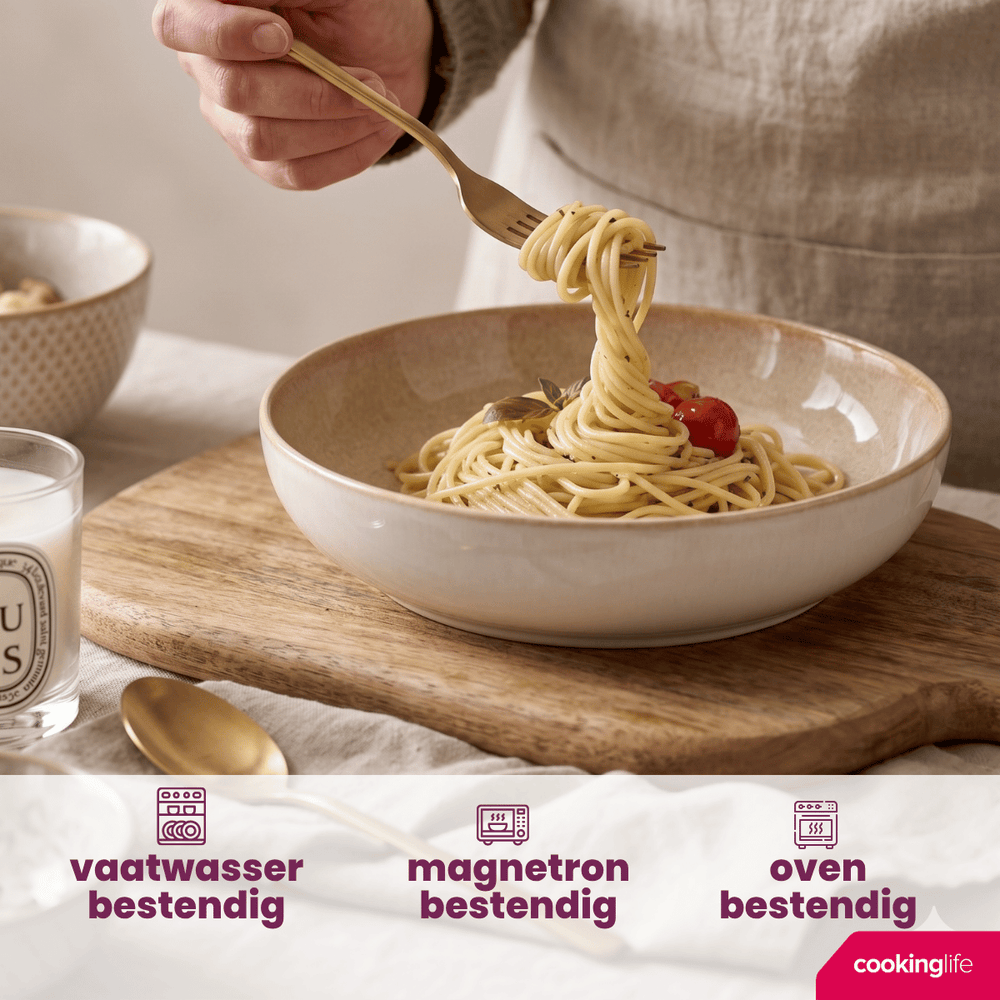 Set d'assiettes creuses Cookinglife - Assiettes a pâtes - Serene - 23 cm
