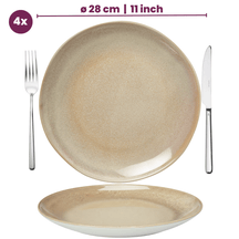 Assiettes plates Cookinglife Serene Sand ø 28 cm - Faïence - 4 pieces