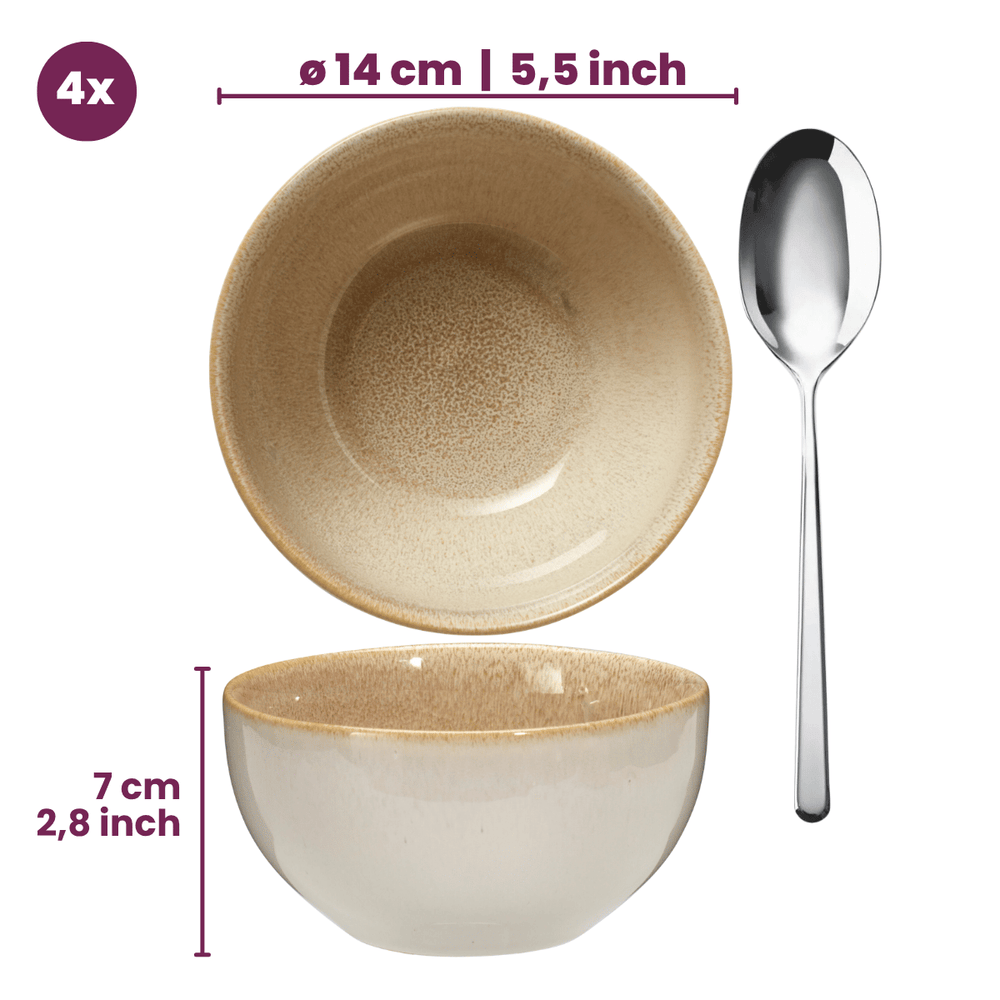 Bols à soupe Cookinglife Serene Sand ø 14 cm - Faïence - 4 pieces