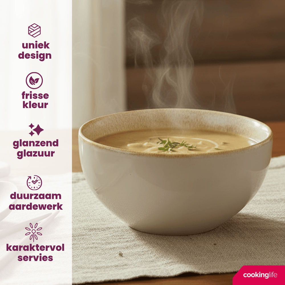 Bols à soupe Cookinglife Serene Sand ø 14 cm - Faïence - 4 pieces