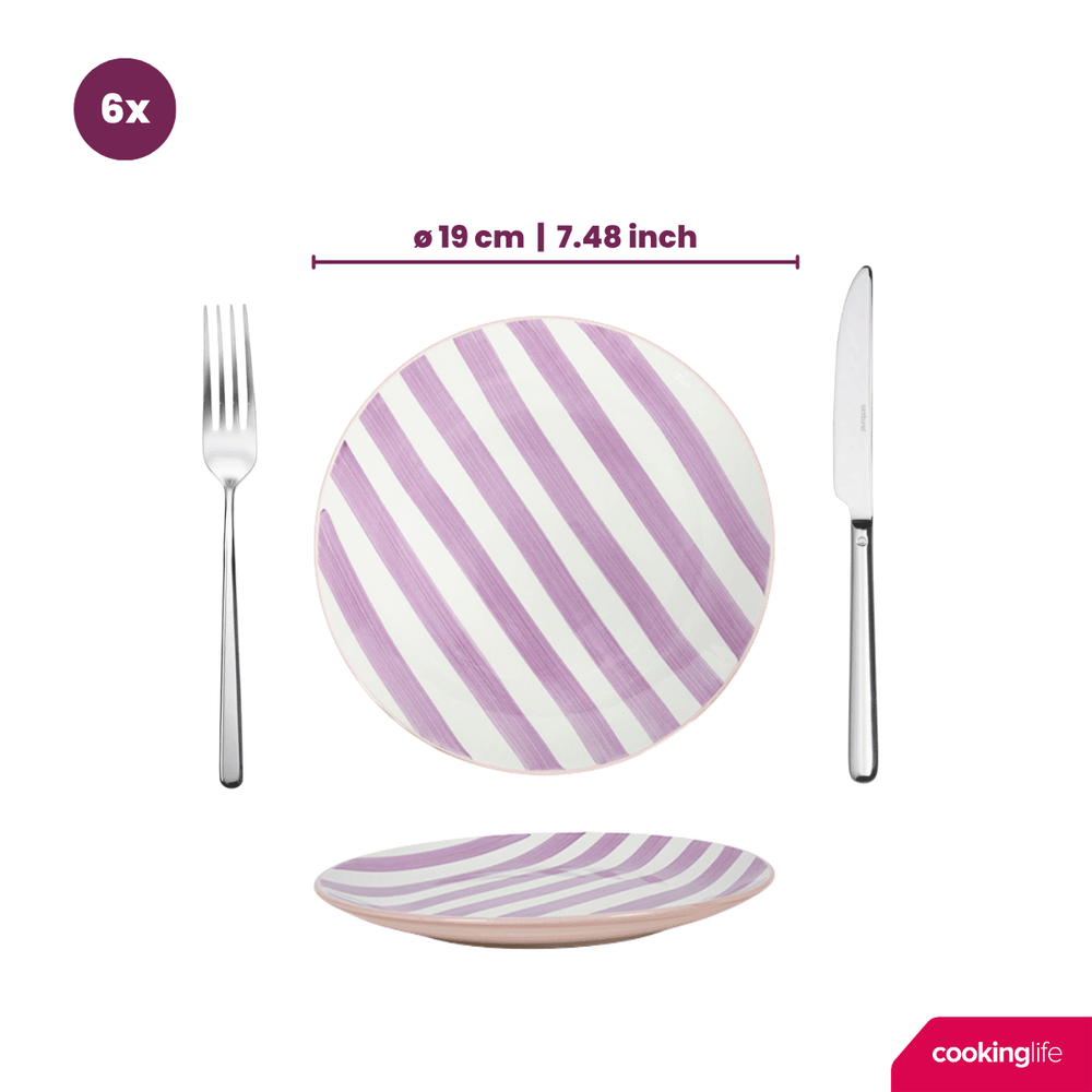 Set d'assiettes Cookinglife - Petit-déjeuner - Spring Vibes - 19 cm - 6 pièces