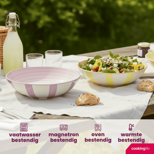 Set d'assiettes Cookinglife - Assiettes a pates - SpringVibes - ø21cm - 6 pieces