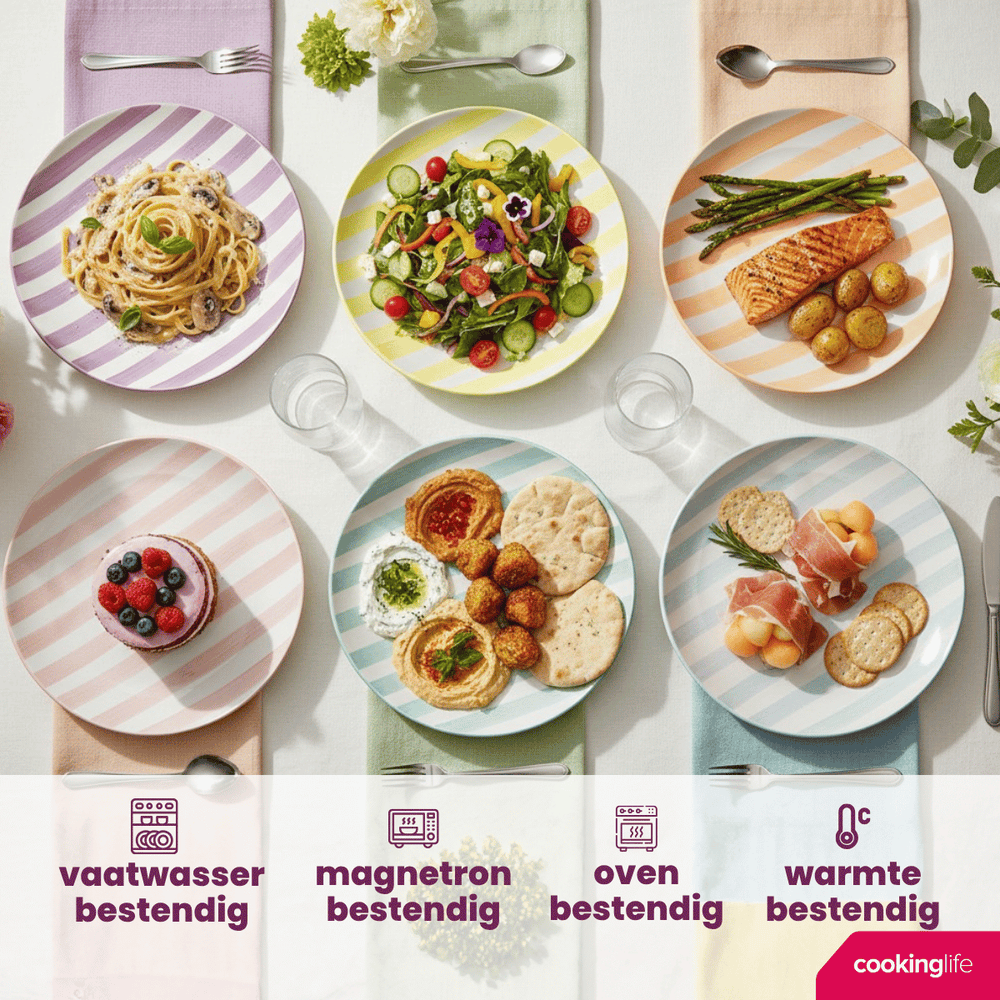 Set vaisselle Cookinglife - 6 pers - Spring Vibes - Ø26,5 cm - 18 pièces