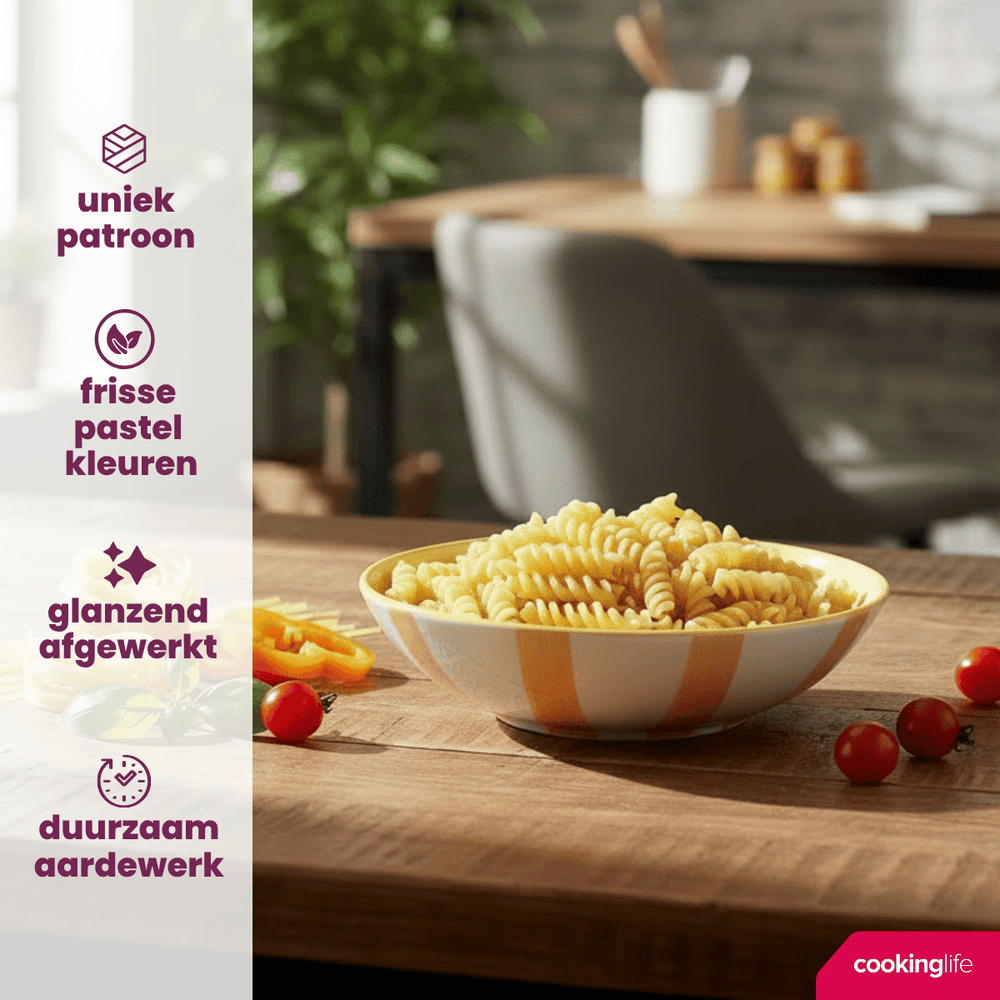 Set d'assiettes Cookinglife - Assiettes a pates - SpringVibes - ø21cm - 6 pieces
