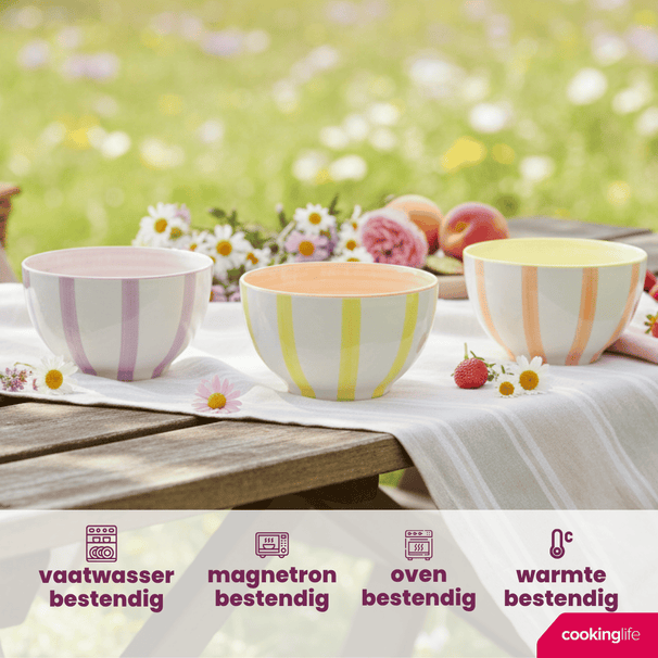 Ensemble de bols Cookinglife - Bols a soupe - Spring Vibes - ø 14 cm - 6 pièces