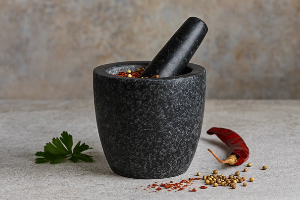 Mortier Cookinglife - Mortier en granit - Granit Noir - Ø 13 cm