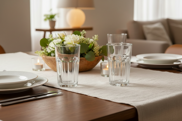 Ensemble de verres a eau Cookinglife - Gobelets en verre - 500 ml - 4 pièces