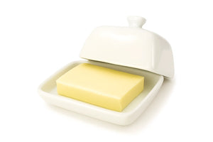 Beurrier Cookinglife - Beurrier a couvercle - En porcelaine - 10 x 7,5 cm