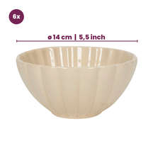 Service de vaisselle Cardida Cookinglife Beige 18 pièces / 6 personnes - 6 assiettes plates, 6 assiettes à dessert et 6 bols