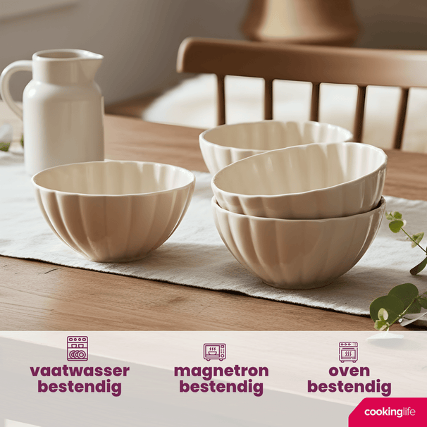 Bols à soupe / Bols Cookinglife Cardida Beige ø 14 cm - 6 pièces