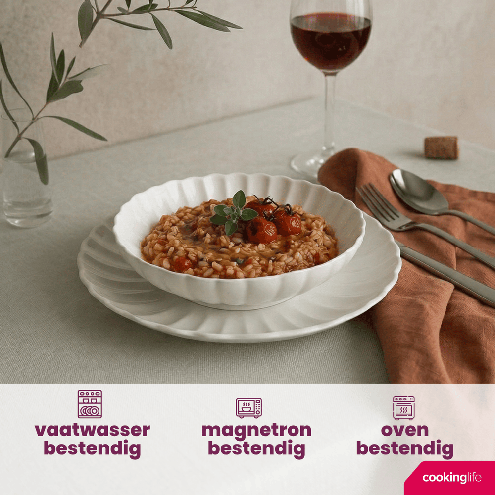 Assiettes creuses Cookinglife Flower Blanc ø 20 cm - 6 pièces