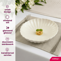 Assiettes creuses Cookinglife Flower Blanc ø 20 cm - 6 pièces