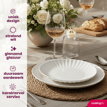 Assiettes à dîner Cookinglife Cardida Off White ø 26 cm - 6 pièces