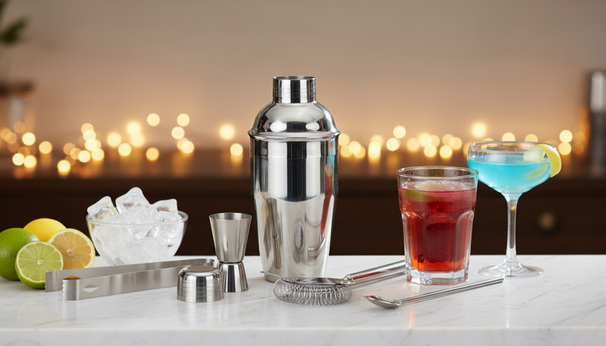 Set d'accessoires à cocktail Cookinglife - Shaker - en inox - 5 pièces