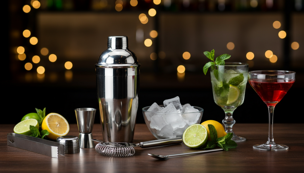 Set d'accessoires à cocktail Cookinglife - Shaker - en inox - 5 pièces