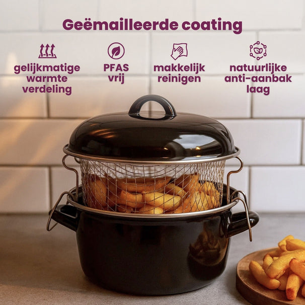 Friteuse Cookinglife - Friteuse émaillée - Cooking - Ø 24 cm