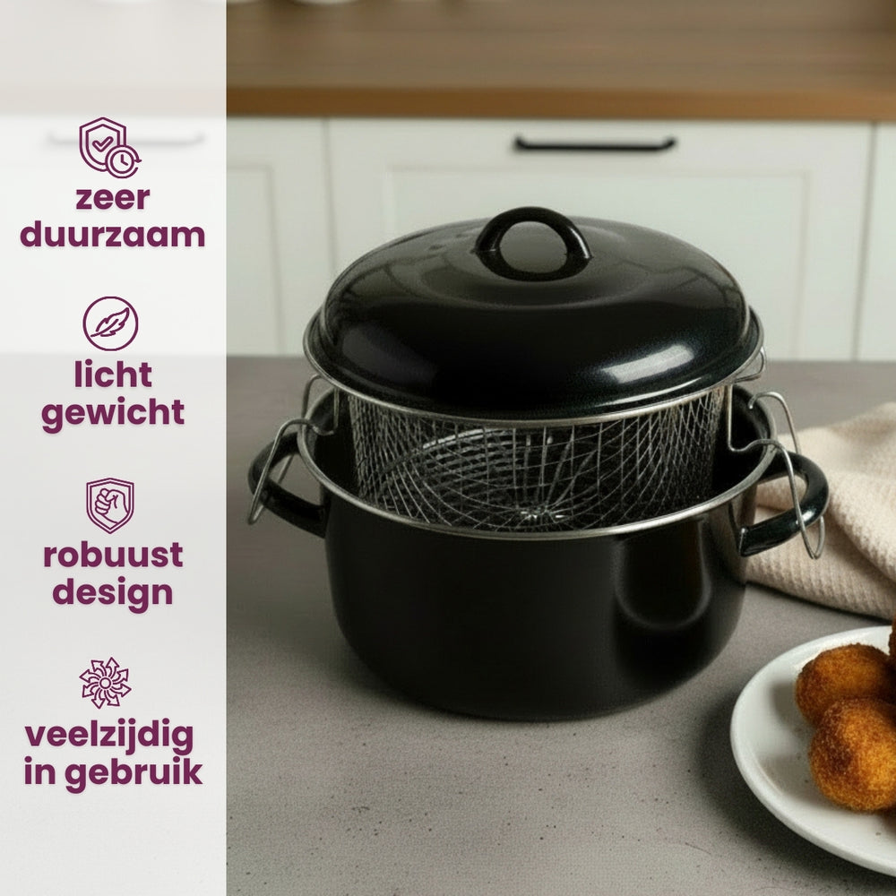 Friteuse Cookinglife - Friteuse émaillée - Cooking - Ø 24 cm