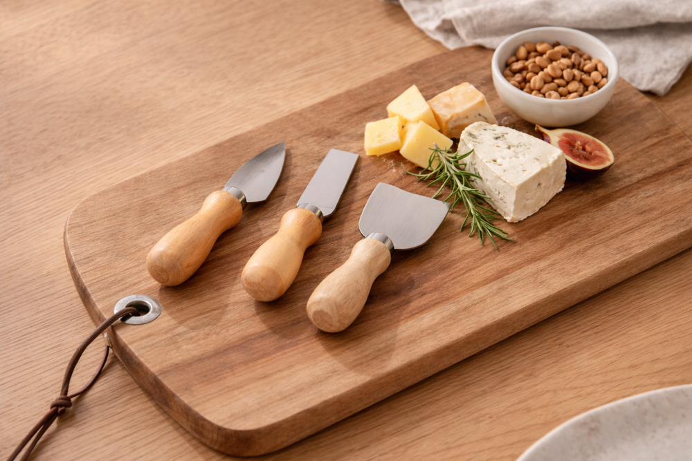 Set de couteaux à fromage Cookinglife - Planche à fromage - Acacia - 4 pièces