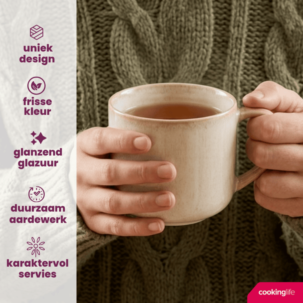 Set de mugs à café Cookinglife - Tasses à café - Serene - 330 ml - 4 pièces