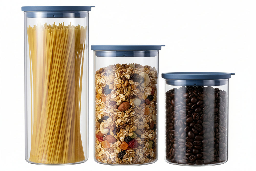 Ensemble de bocaux de conservation Cookinglife - Verre - ø 13 cm - 1,5 / 1,9 / 2,5 litres - 3 pièces